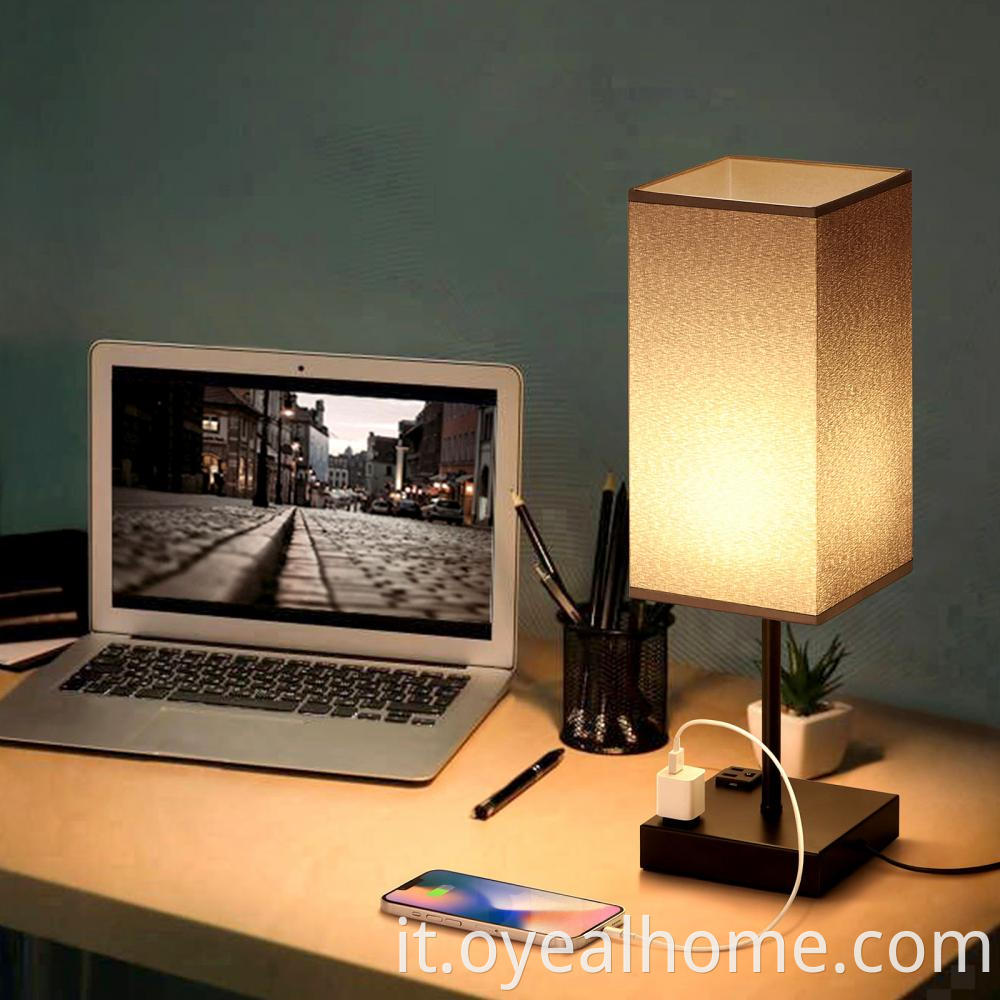 Functional Table Lamp With Charging Ports